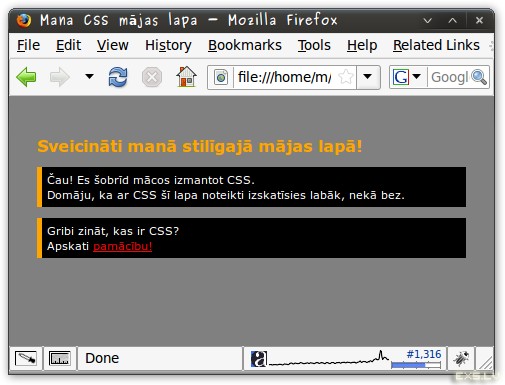 CSS paraugs - rezultāts